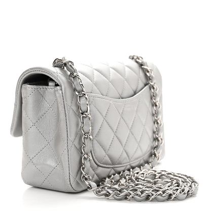 Chanel Metallic Lambskin Quilted Mini Rectangular Flap Silver 3 of 11