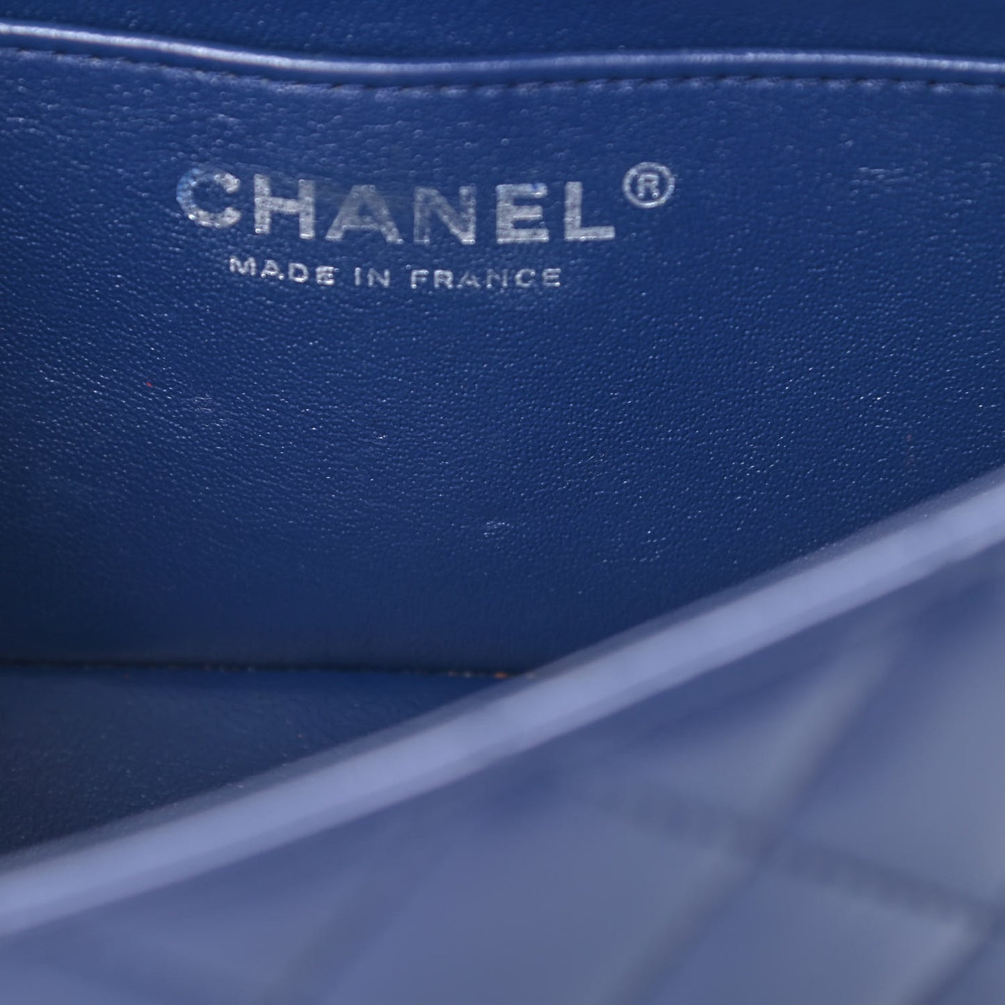 Lambskin Quilted Mini Rectangular Flap Dark Blue