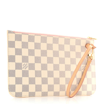Louis Vuitton Damier Azur Neverfull MM GM Pochette Rose Ballerine 3 of 9