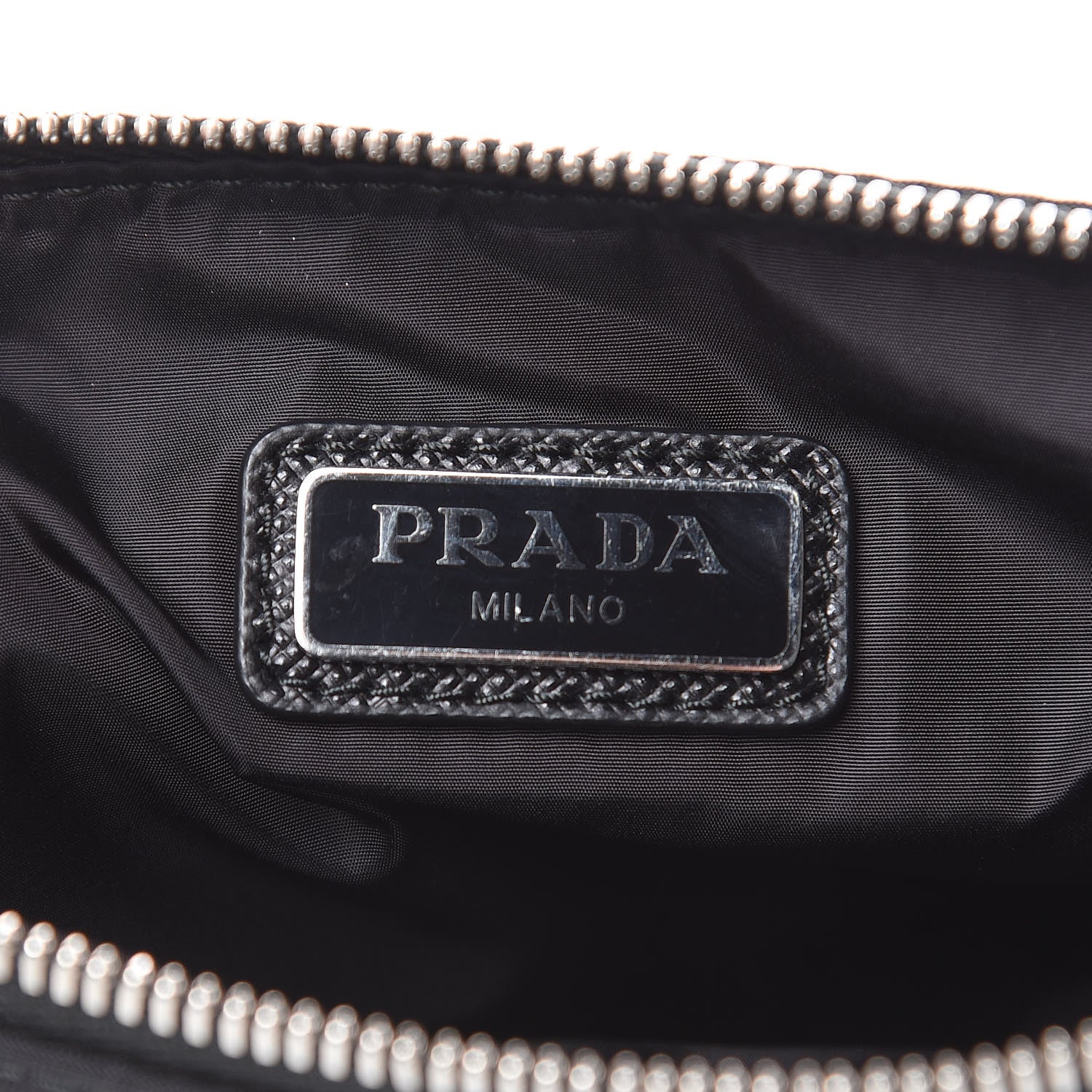 Prada Tessuto Nylon Saffiano Wristlet Black 6 of 7