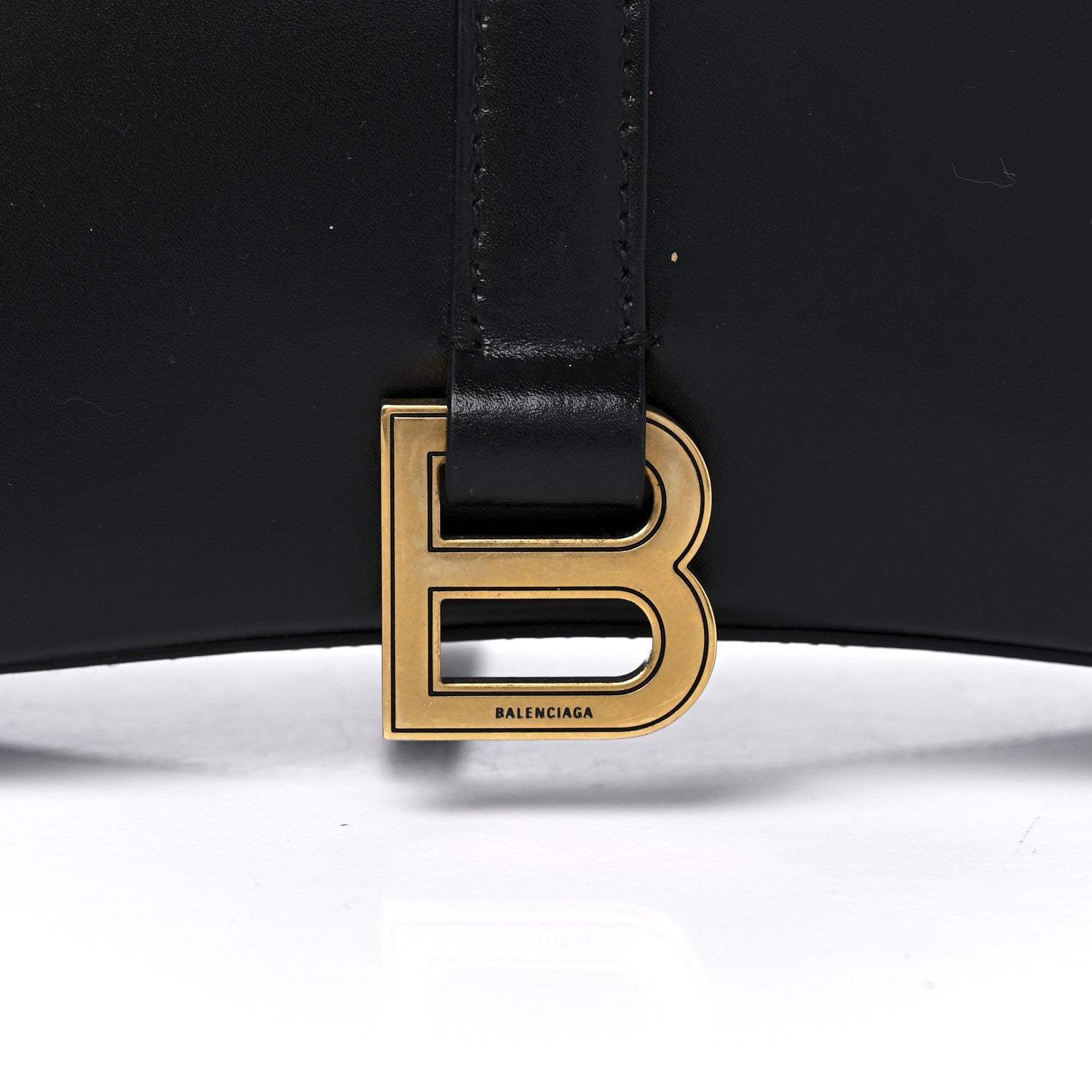 Balenciaga Shiny Box Calfskin Hourglass Tote Black 6 of 8