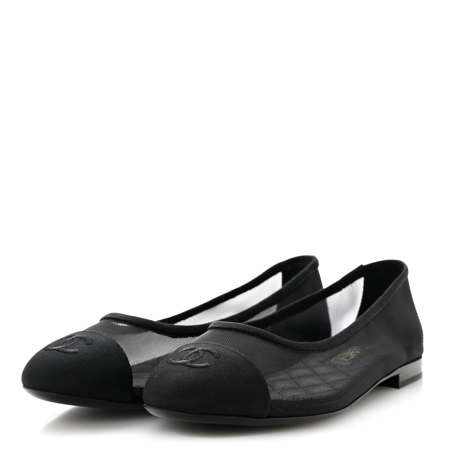 Chanel Mesh CC Ballerina Flats 38.5 Black 4 of 10
