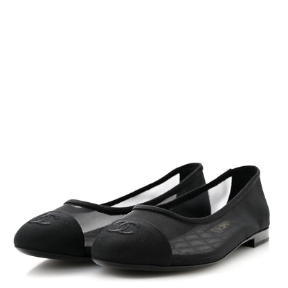 Chanel Mesh CC Ballerina Flats 38.5 Black 4 of 10