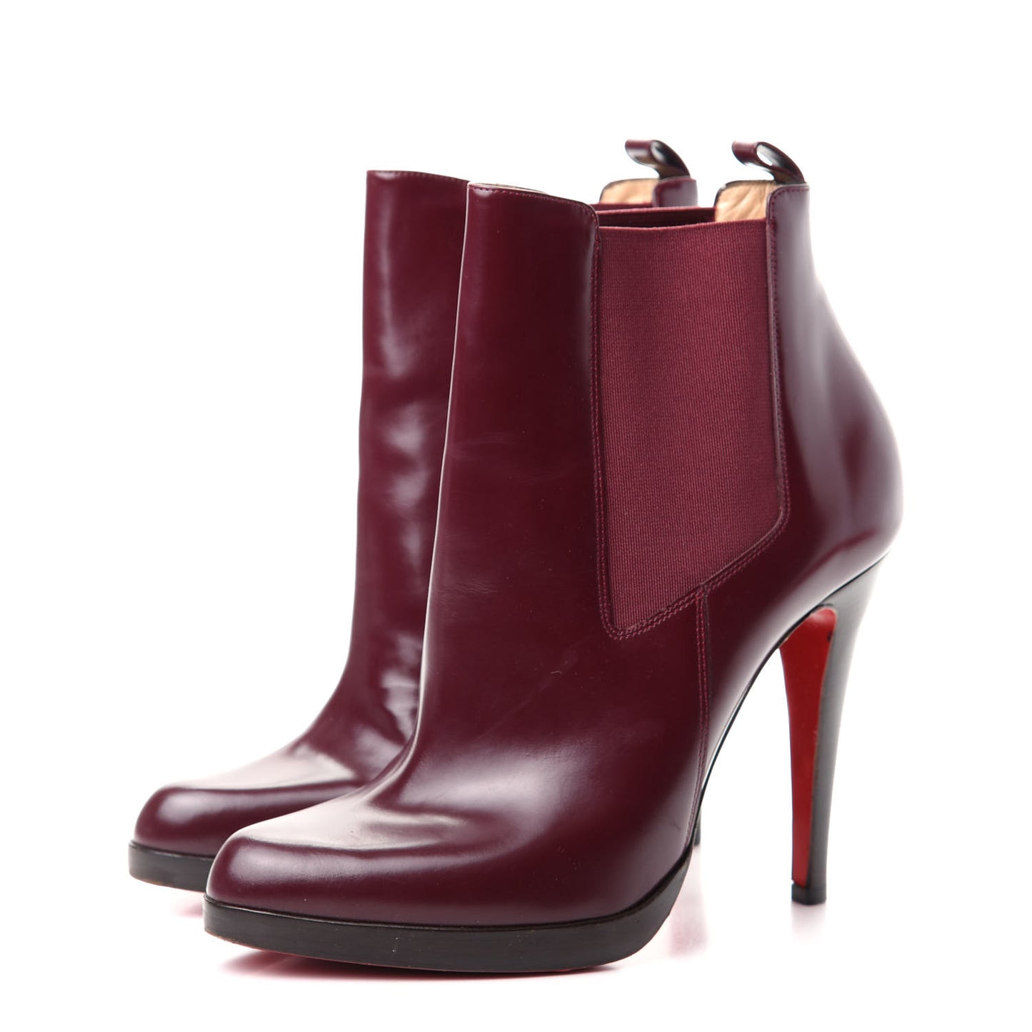 Shiny Nappa Ankle Boots 38 Burgundy