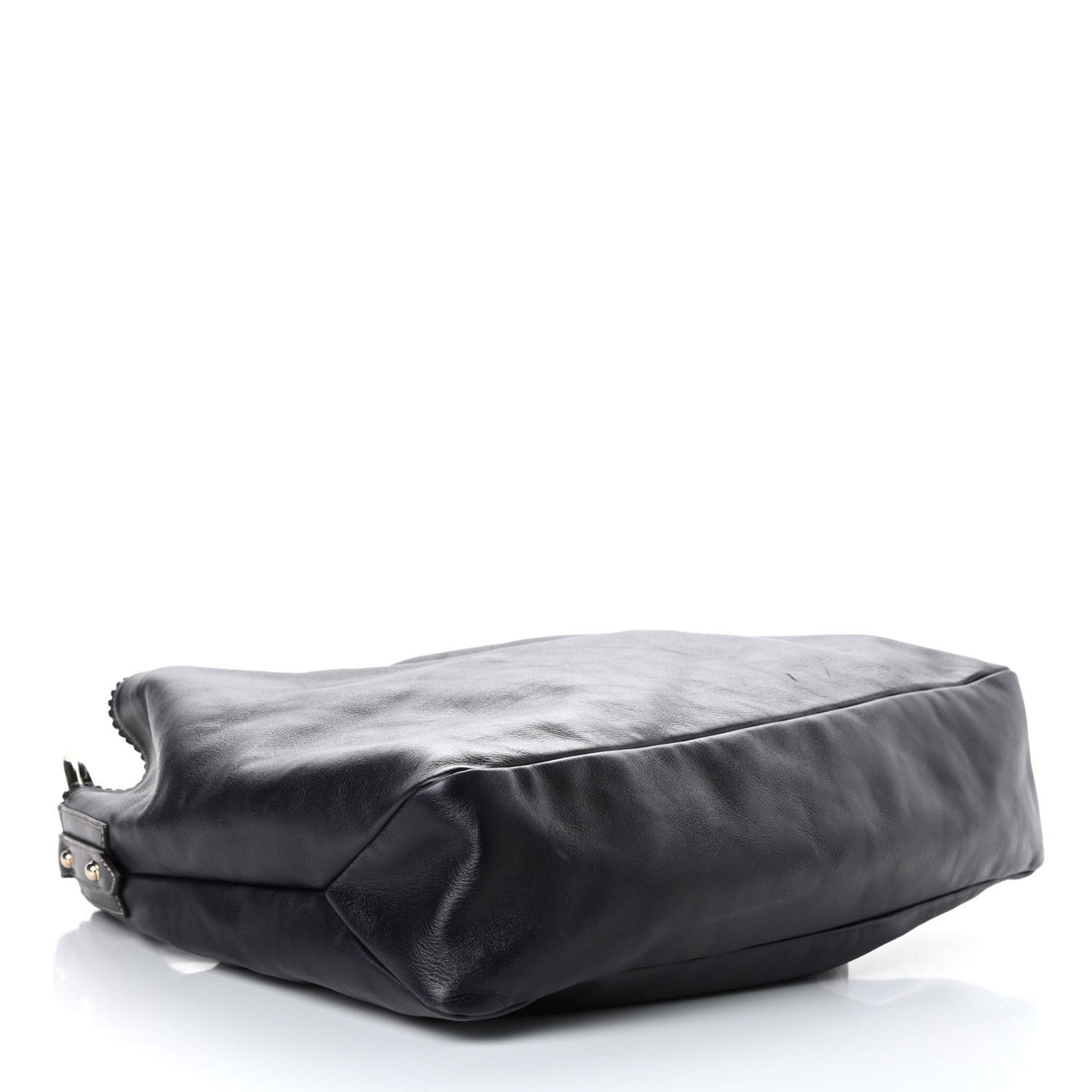 Calfskin Large Horsebit Chain Hobo Black