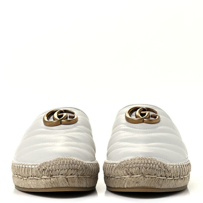 Gucci Nappa Matelasse GG Marmont Espadrille Slippers 38.5 Great White 3 of 13
