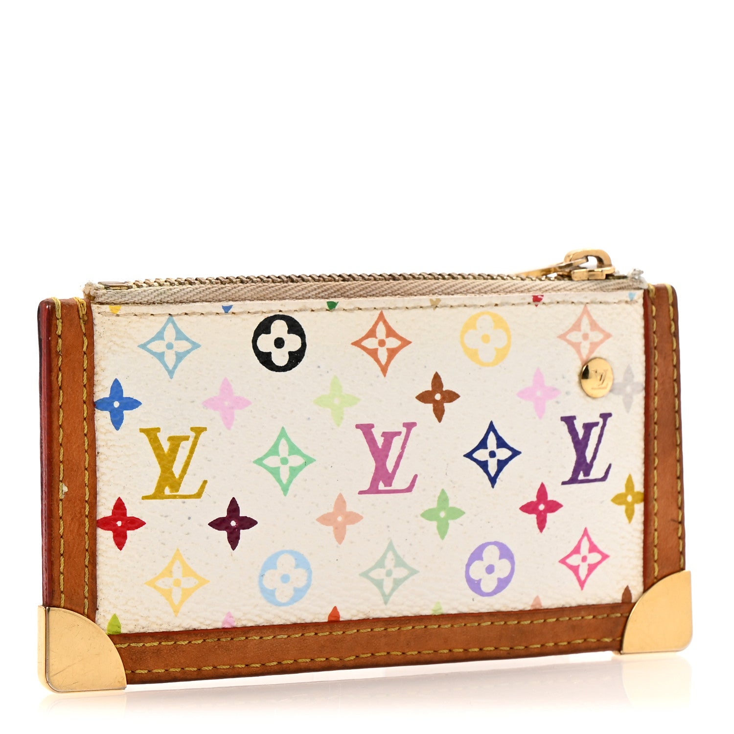 Louis Vuitton Monogram Multicolor Key Pouch White 3 of 8