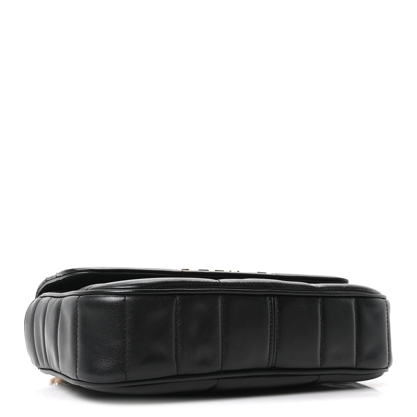 Goatskin Matelasse Chain Shoulder Bag Black