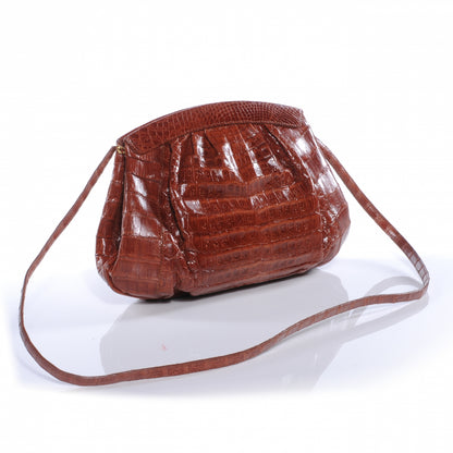 Nancy Gonzalez Crocodile Frame Shoulder Bag Cognac 3 of 6