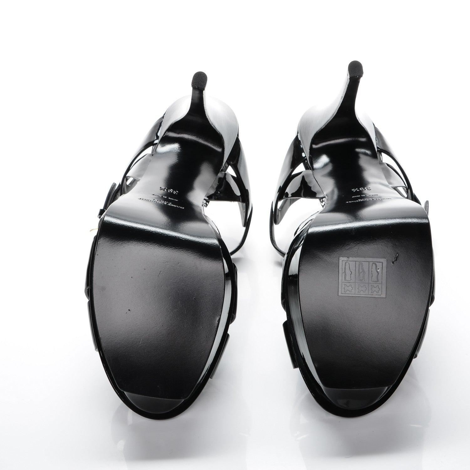 Saint Laurent Patent Tribute 105 Platform Sandals 39.5 Black 5 of 7