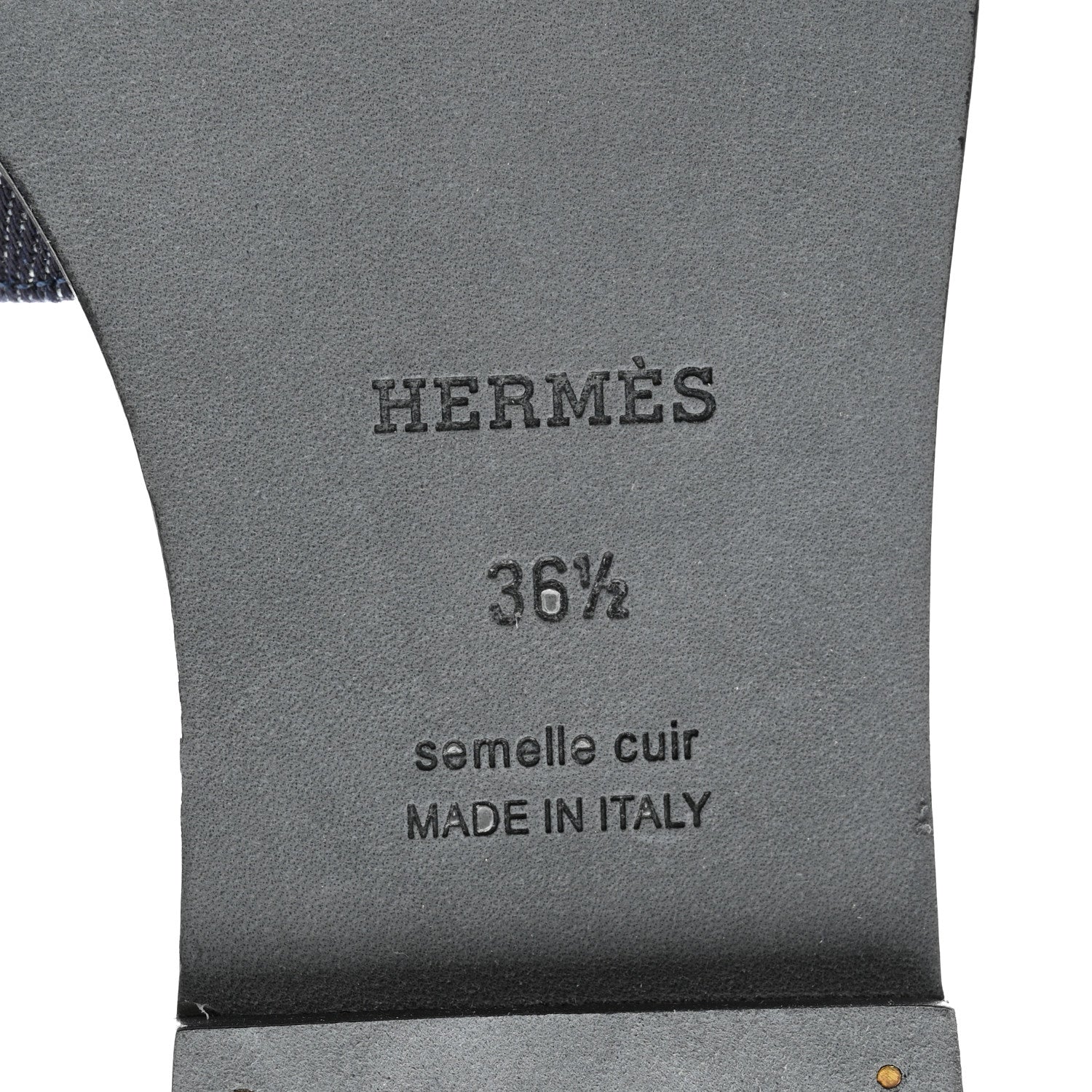 Hermes Denim Canvas Oran Sandals 36.5 Bleu Brut 6 of 9