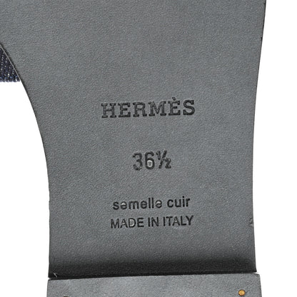 Hermes Denim Canvas Oran Sandals 36.5 Bleu Brut 6 of 9