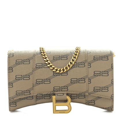 Balenciaga Coated Canvas BB Monogram Hourglass Chain Bag Beige Brown 1 of 8