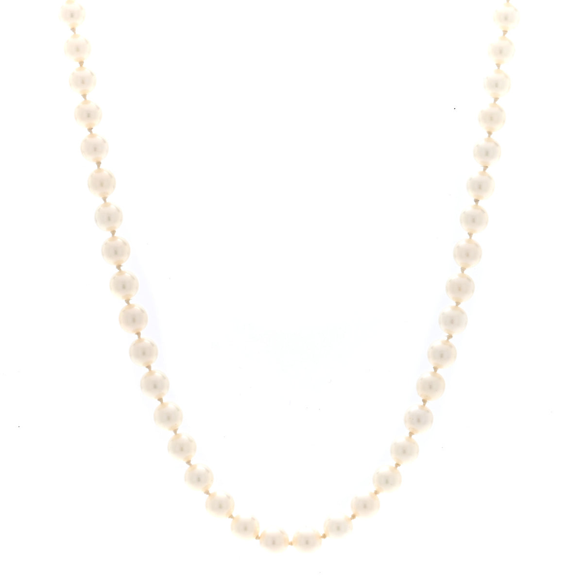 Mikimoto 18K Yellow Gold Akoya Cultured Pearl 5-5.5mm Strand Necklace 1 of 4