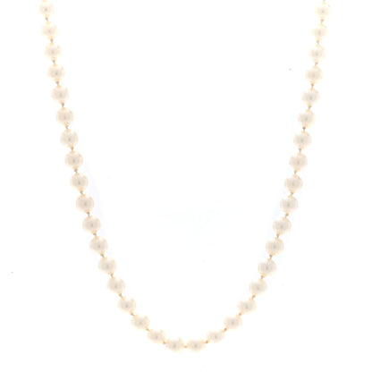 Mikimoto 18K Yellow Gold Akoya Cultured Pearl 5-5.5mm Strand Necklace 1 of 4