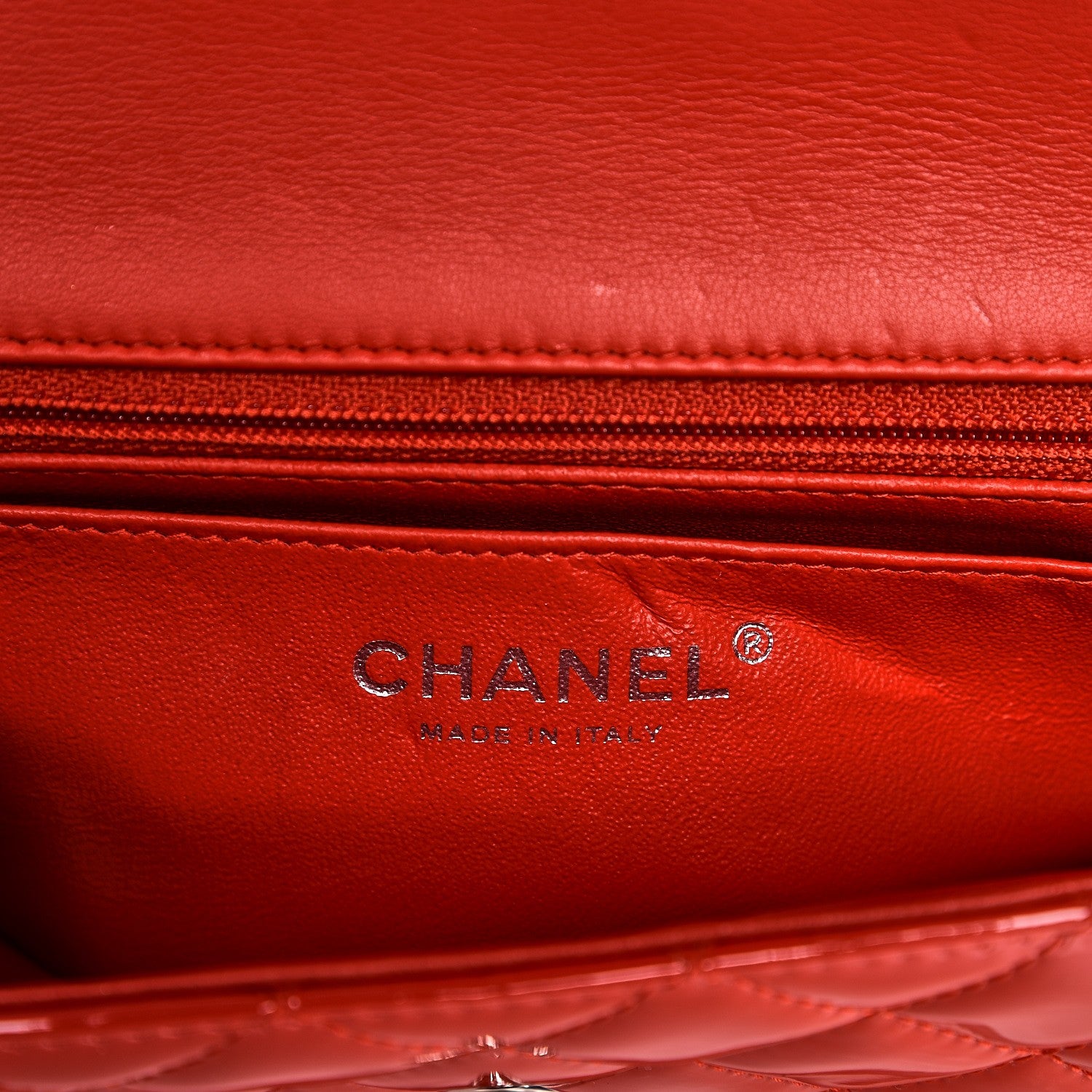 Chanel Patent Calfskin Quilted Mini Rectangular Flap Red 7 of 8