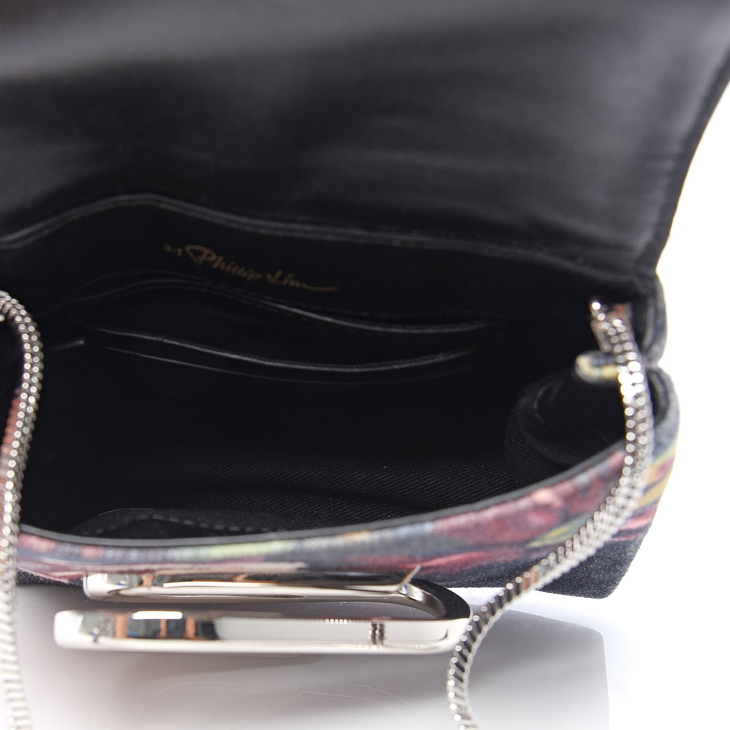 3.1 Denim Painted Alix Soft Flap Clutch Black