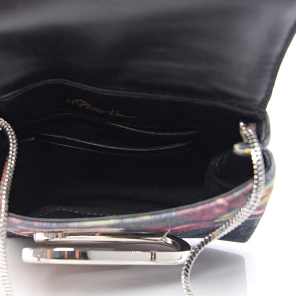 3.1 Phillip Lim 3.1 Denim Painted Alix Soft Flap Clutch Black 4 of 10