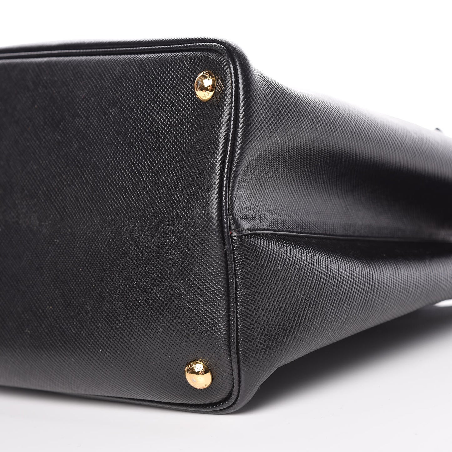 Saffiano Cuir Large Double Bag Black Fuoco