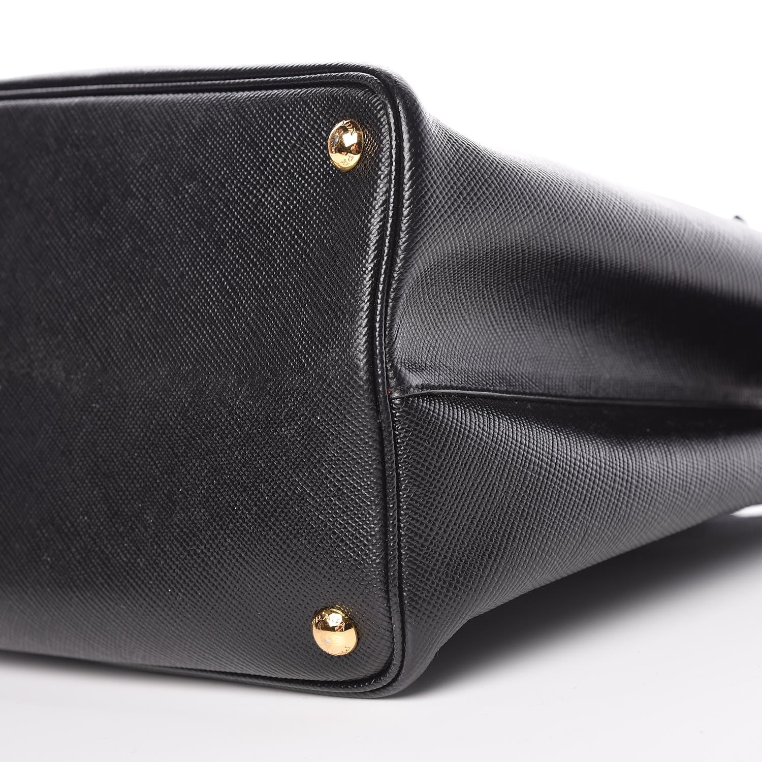 Prada Saffiano Cuir Large Double Bag Black Fuoco 9 of 9