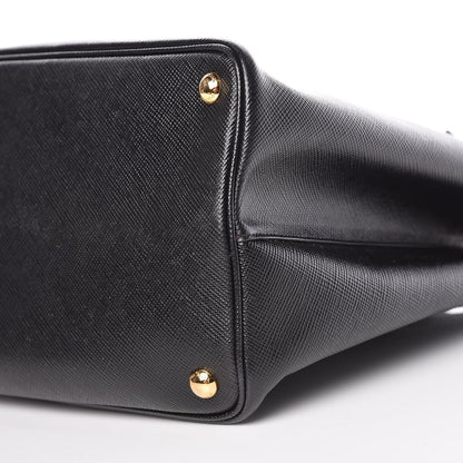 Prada Saffiano Cuir Large Double Bag Black Fuoco 9 of 9
