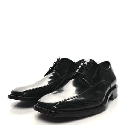 Balenciaga Calfskin Mens Square Toe Derby Shoes 42 Black 3 of 9