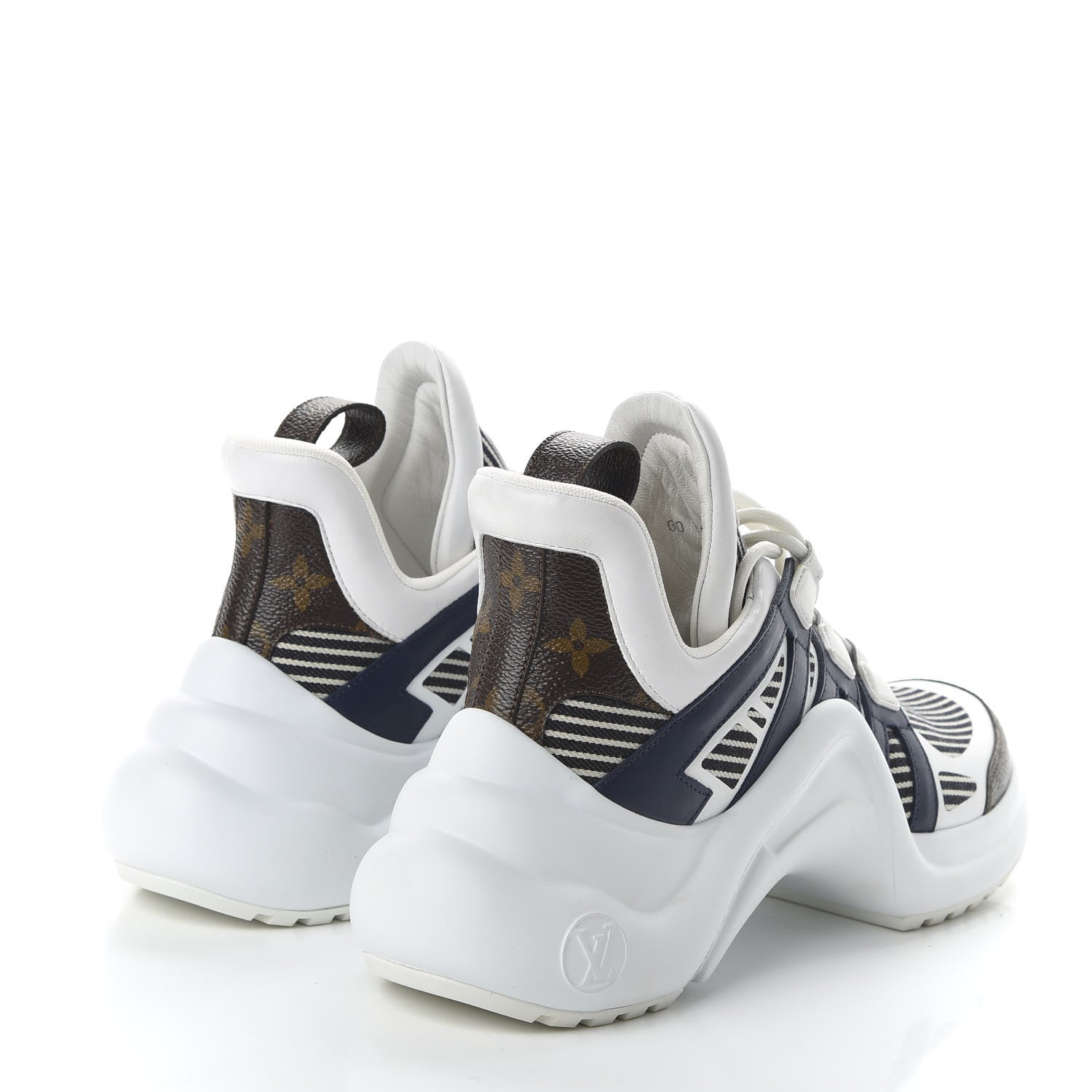 Louis Vuitton Patent Monogram Stripe LV Archlight Sneakers 39 White Blue 4 of 8