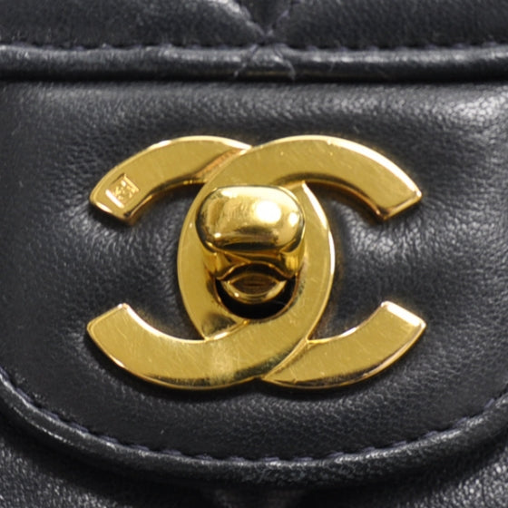 Lambskin Medium Flap Navy