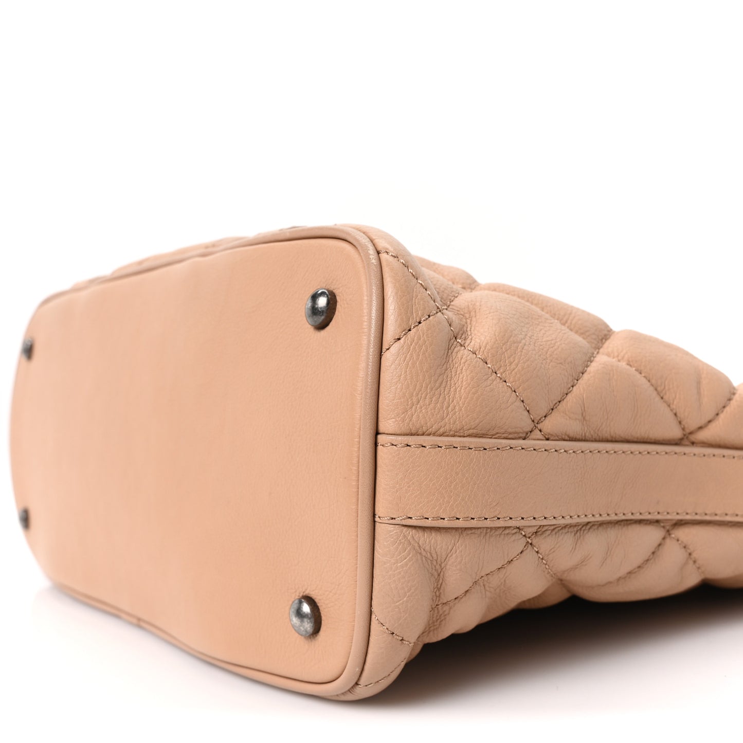 Calfskin Quilted Small Casual Riviera Tote Beige