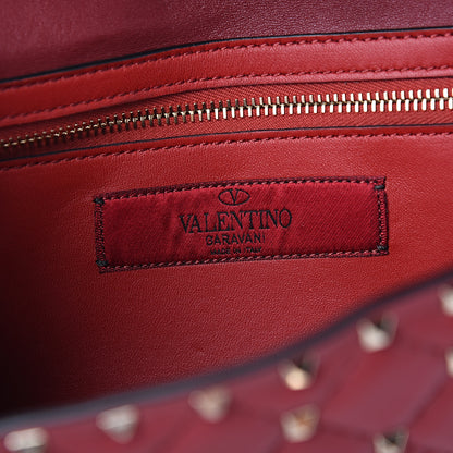 Valentino Garavani Nappa Rockstud Spike Wallet on Chain Rubino 5 of 8