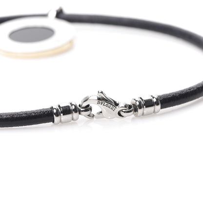 Bulgari Stainless Steel 18K Yellow Gold Black Onyx Mother of Pearl BVLGARI BVLGARI Cord Pendant Necklace 3 of 4
