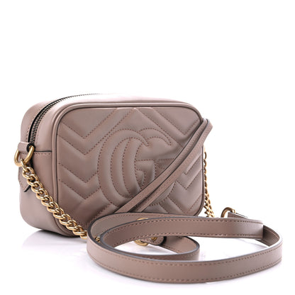 Gucci Calfskin Matelasse Mini GG Marmont Chain Shoulder Bag Porcelain Rose 3 of 10