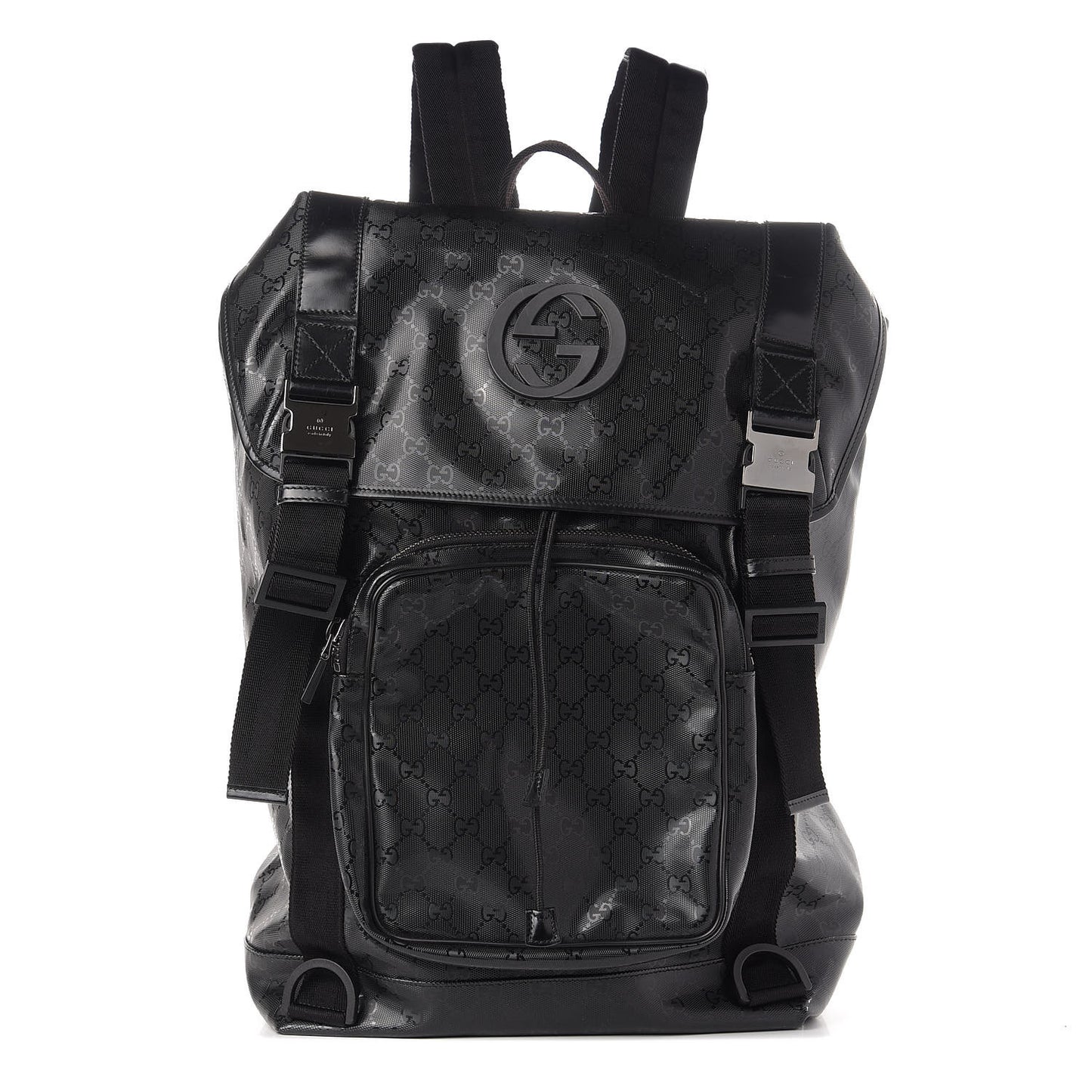 Imprime Monogram Large Interlocking G Double Buckle Backpack Black