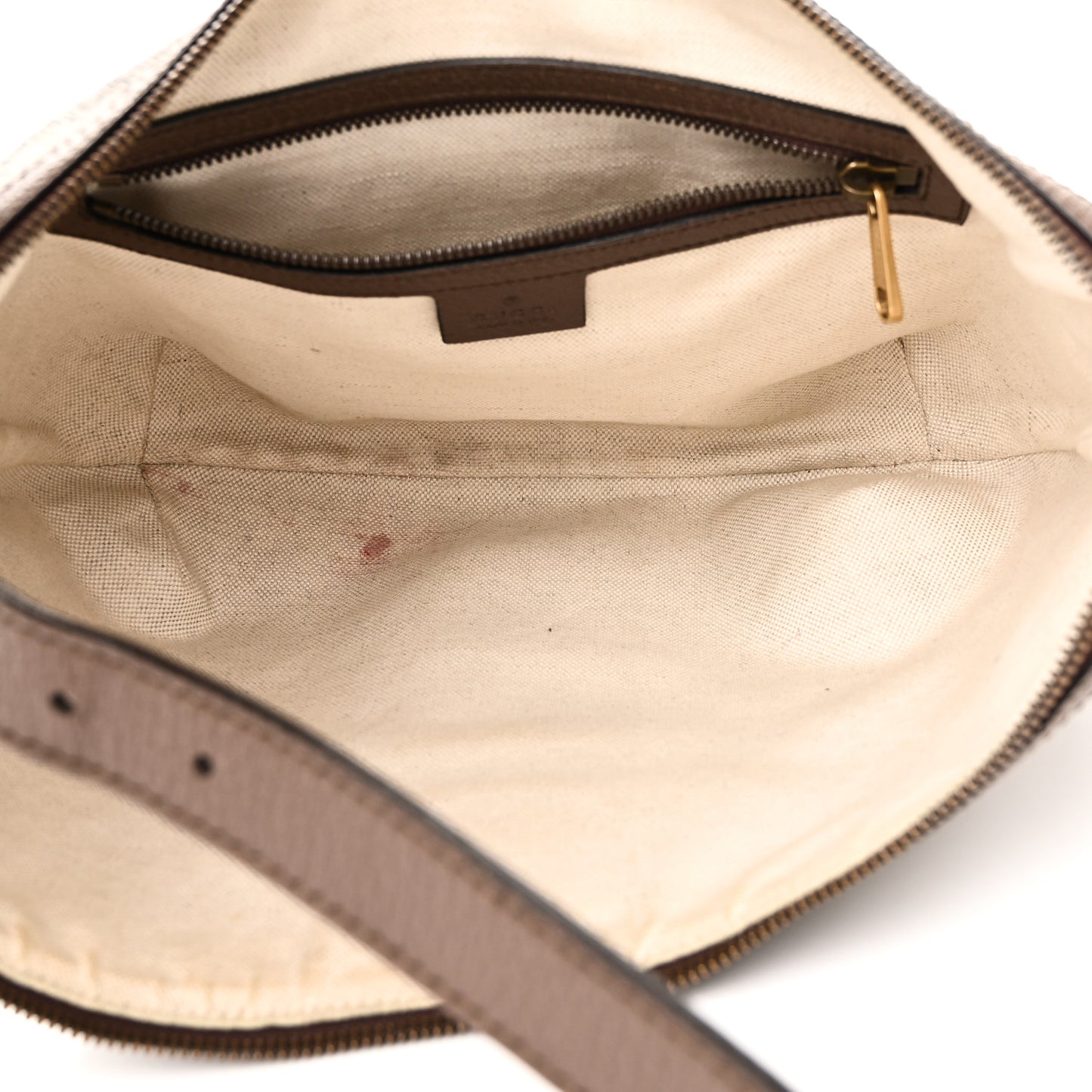 GG Supreme Monogram Web Small Ophidia Half Moon Hobo Brown