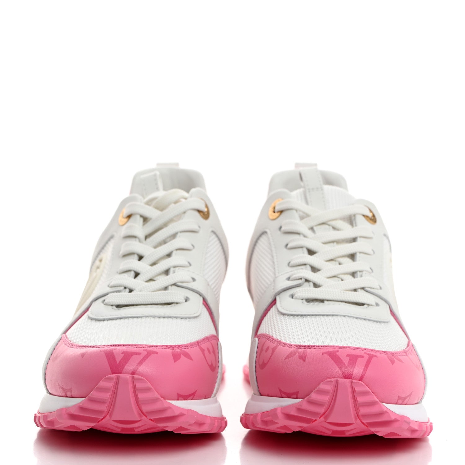Louis Vuitton Calfskin Monogram Run Away Sneakers 38 White Pink 2 of 9
