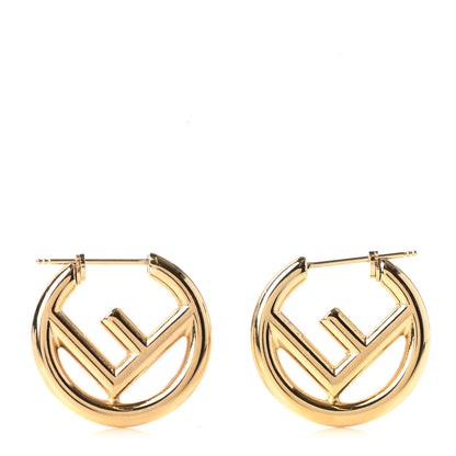Fendi Metal FF Hoop Earrings Gold 1 of 5