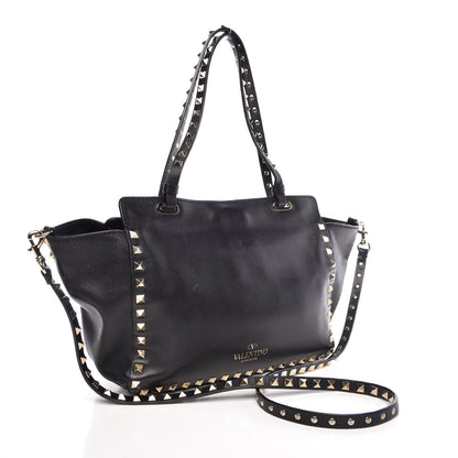 Valentino Garavani Vitello Small Rockstud Tote Black 3 of 6