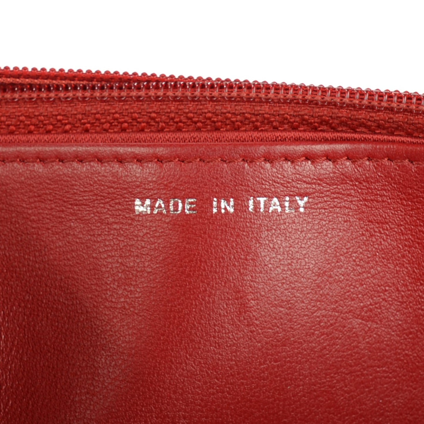 Lambskin Camellia Embossed Wallet On Chain WOC Red