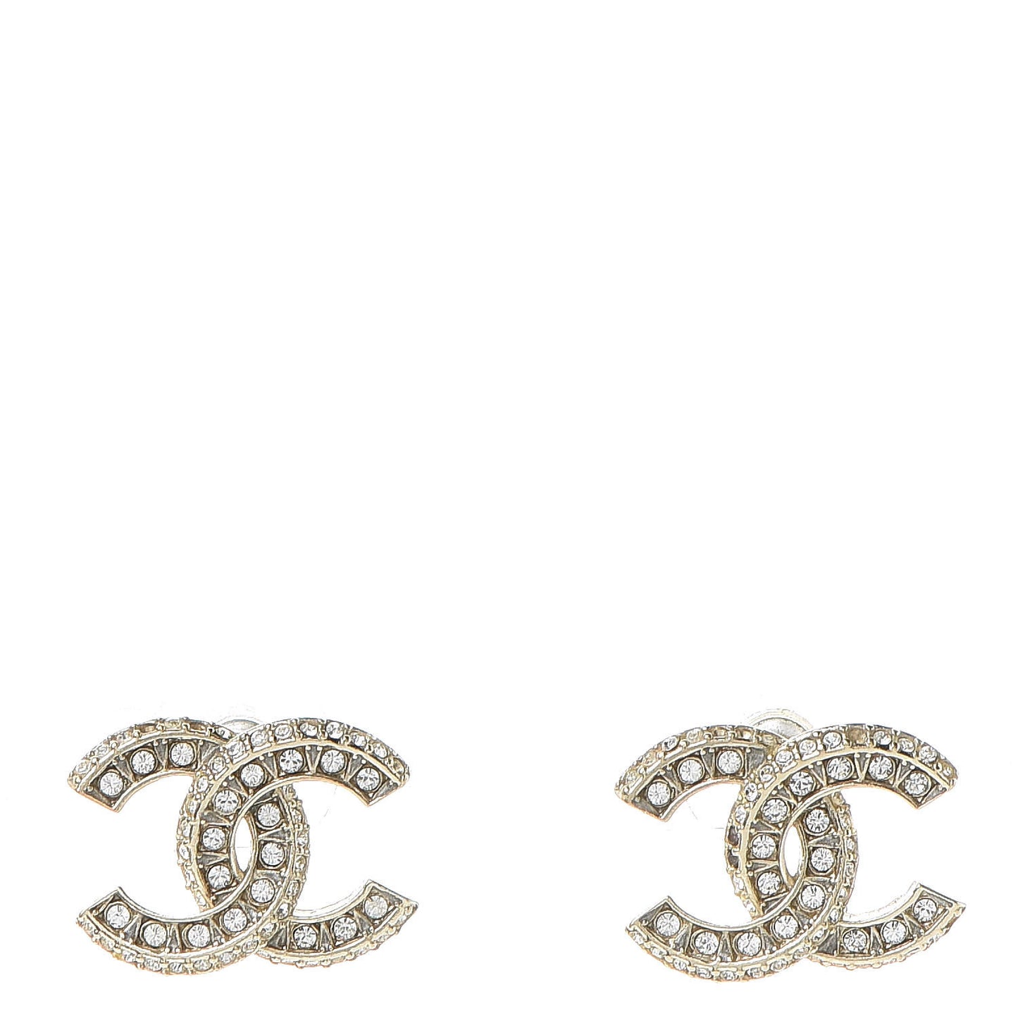 Crystal CC Earrings Gold