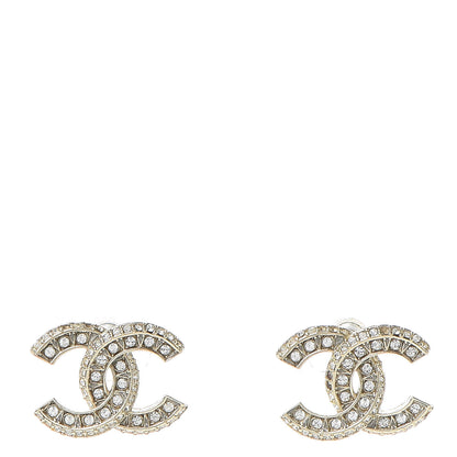Chanel Crystal CC Earrings Gold 1 of 10