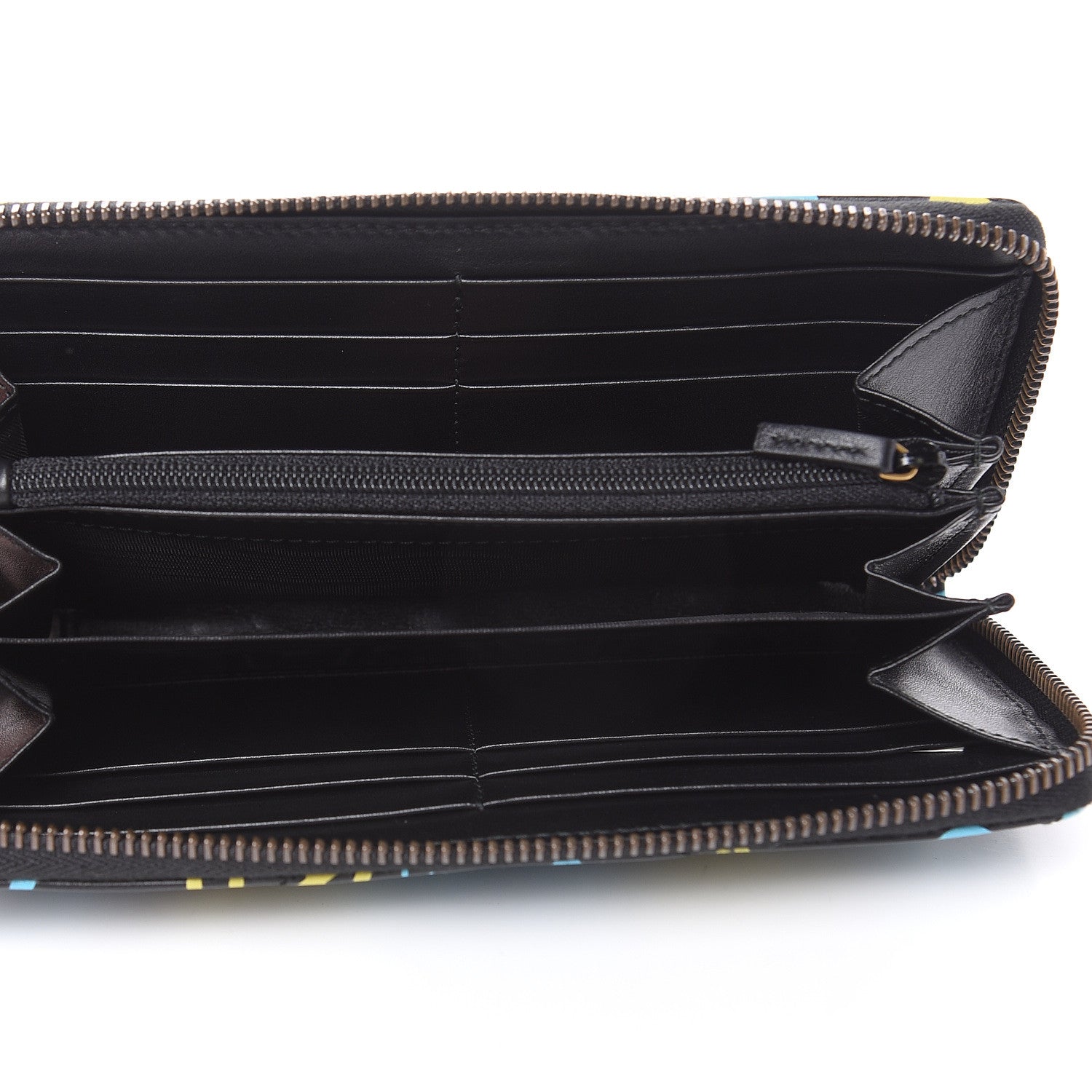 Gucci Calfskin Matelasse GucciGhost GG Marmont Zip Around Wallet Black New Acquamarine 5 of 9