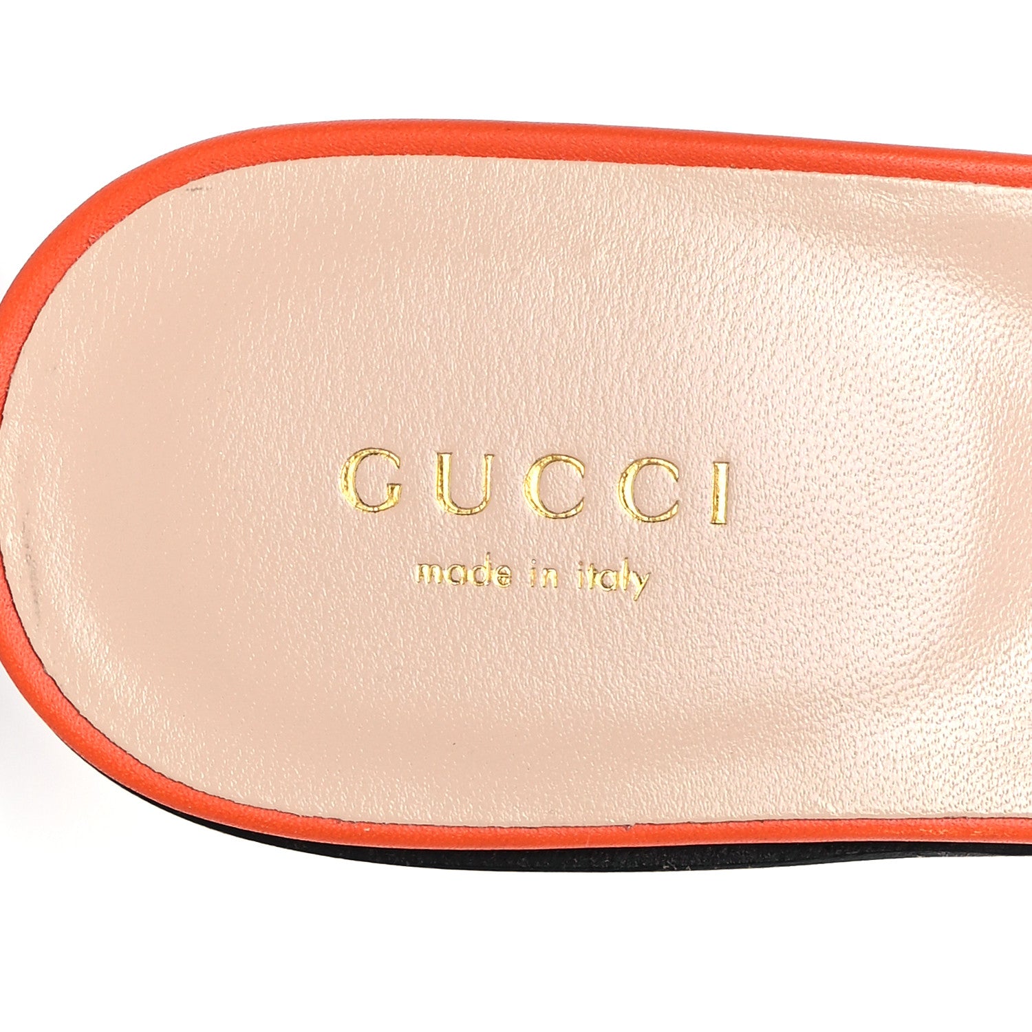 Gucci Cosmos Softy Calfskin Interlocking G Cut Out Slide Sandals 36 Deep Orange 8 of 9