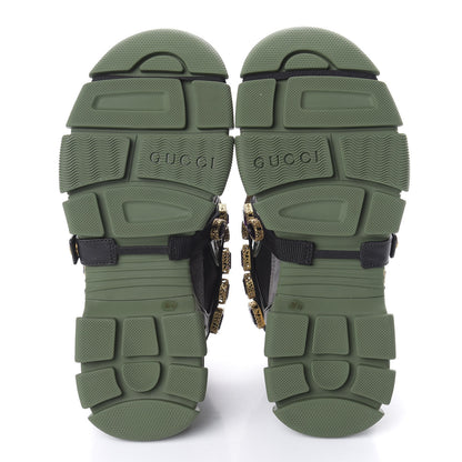 Gucci X SEGA Mesh Suede Calfskin Removable Crystals Flashtrek Sneakers 39.5 Loess Black Olive Green 6 of 10