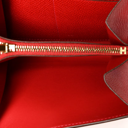 Hermes Epsom Constance Short Wallet Rouge Casaque 5 of 11