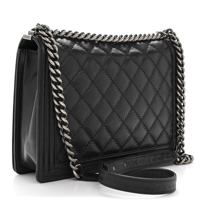 Chanel Calfskin Embossed Stitch Large Boy Flap Black 3 of 14