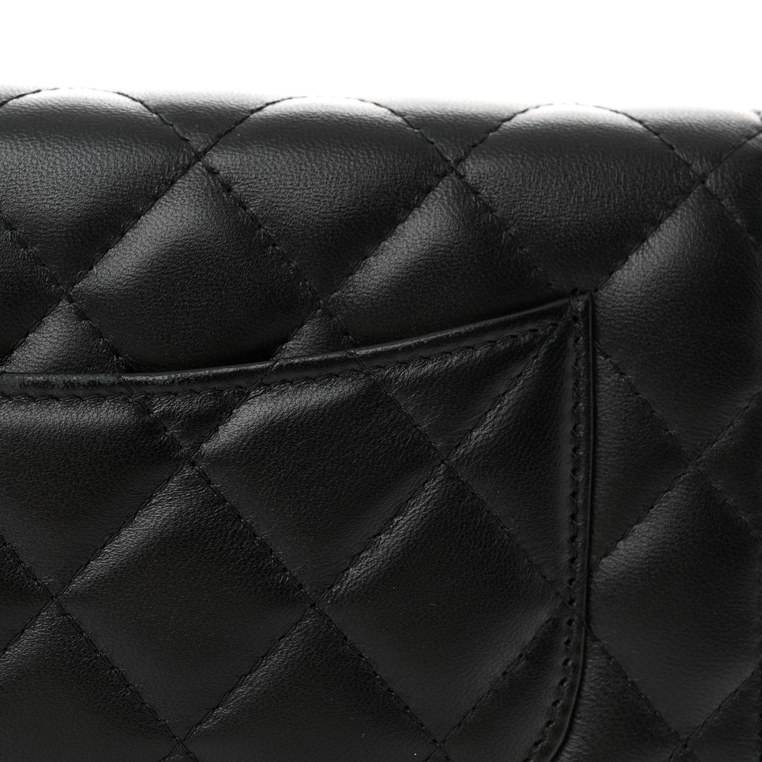 Chanel Lambskin Quilted Wallet On Chain WOC Black 14 of 14