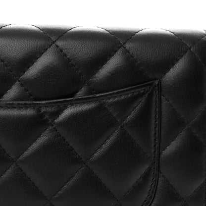 Chanel Lambskin Quilted Wallet On Chain WOC Black 14 of 14