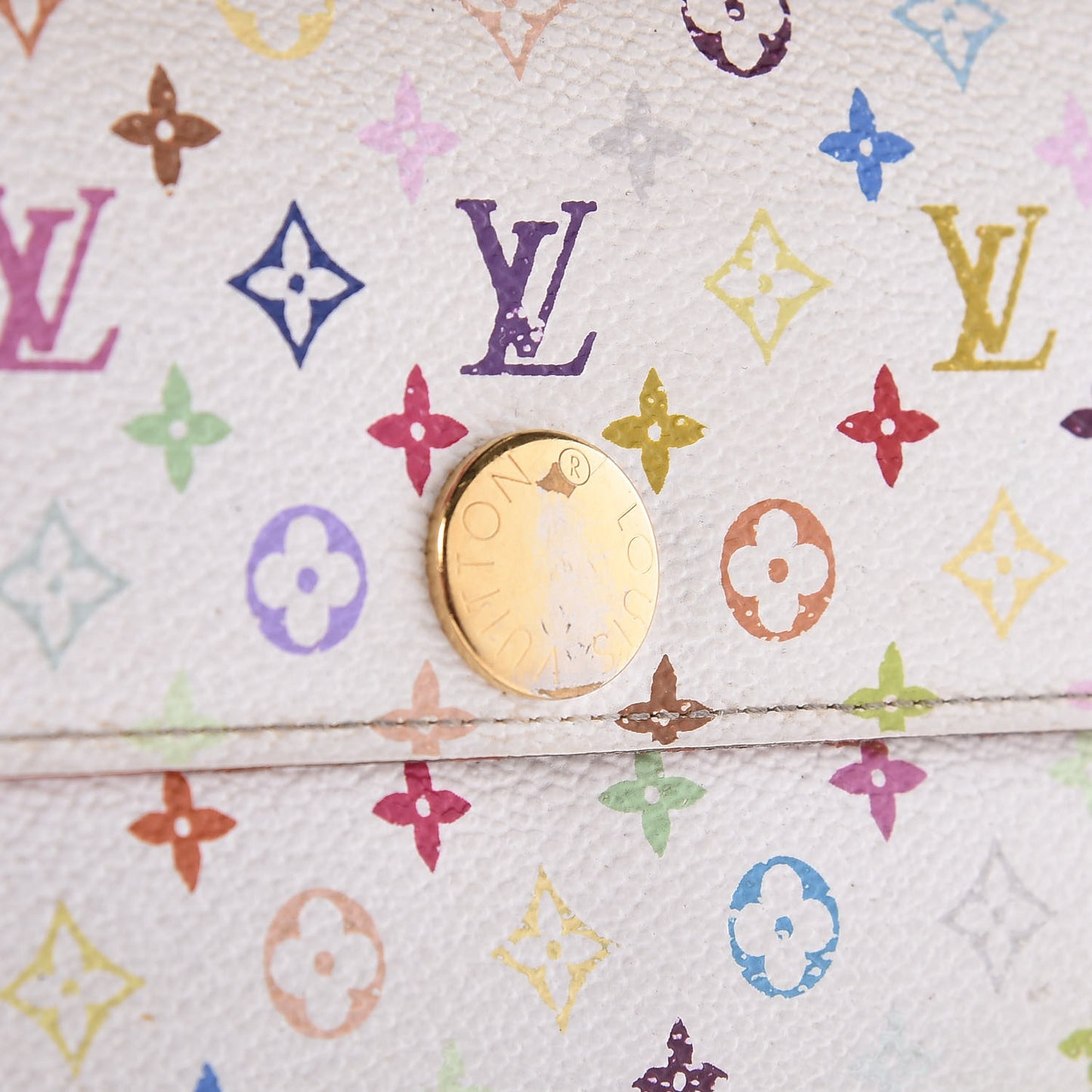 Monogram Multicolor Sarah Wallet White Litchi