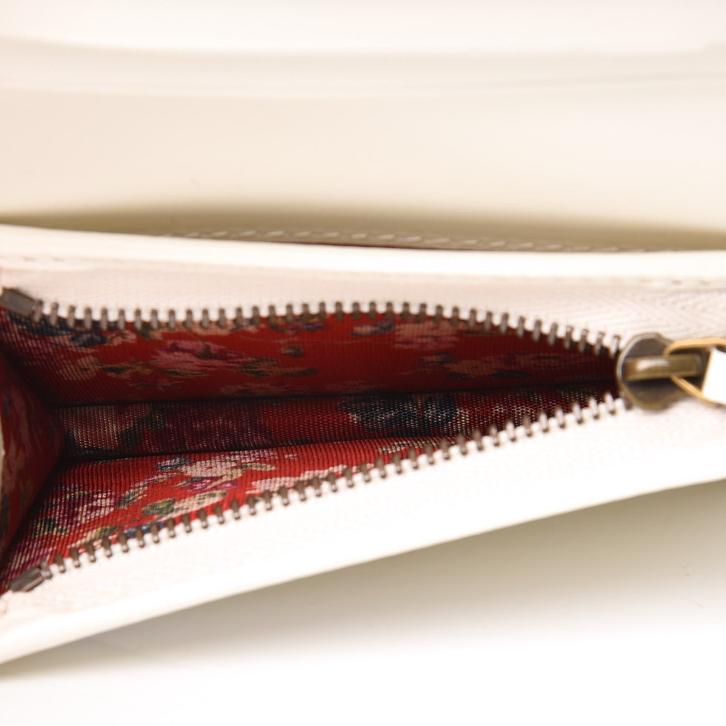 Calfskin Web Trapuntata GG Card Case Wallet Off White