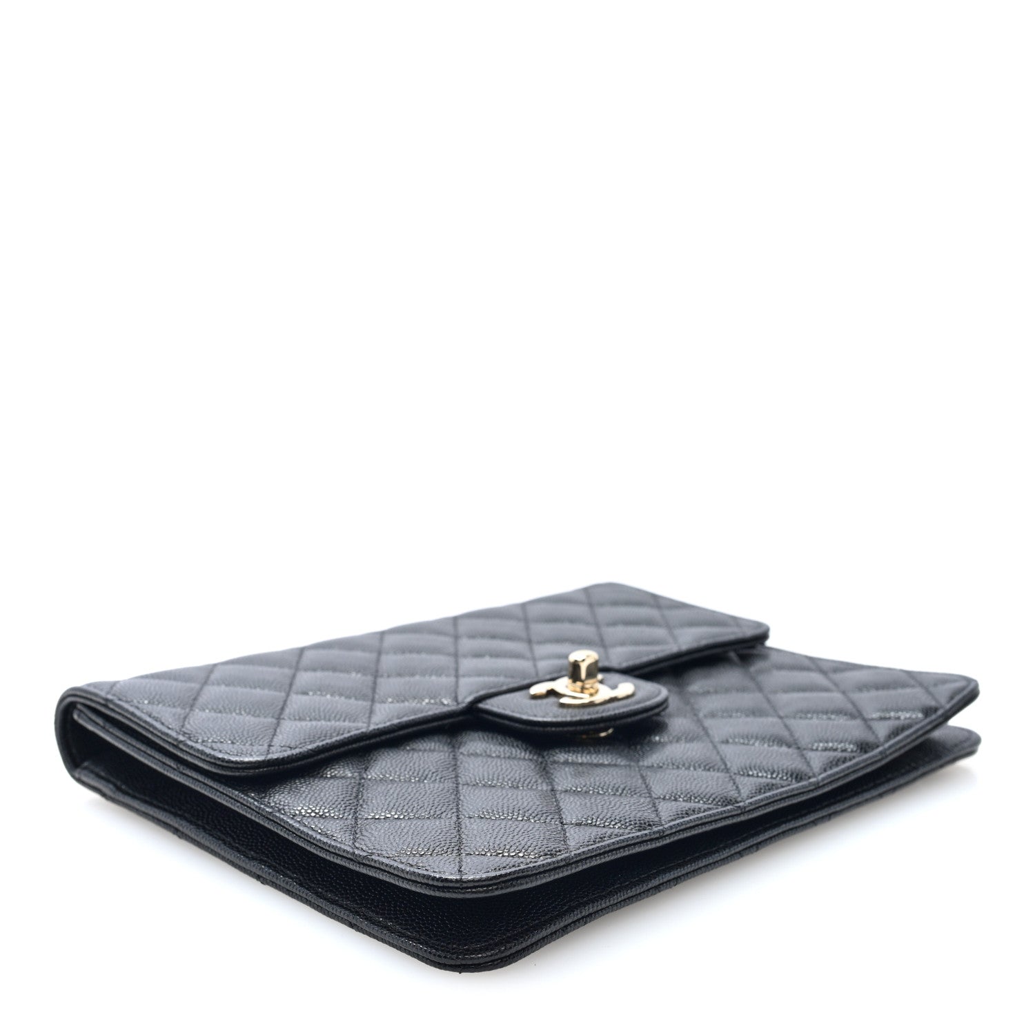 Chanel Caviar Quilted Square Flap Clutch Black 4 of 7